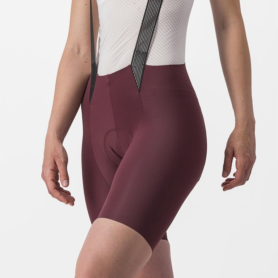 Deep Burgundy Rawlings FREE AERO RC W Women Bib Shorts | 8934KXPIH