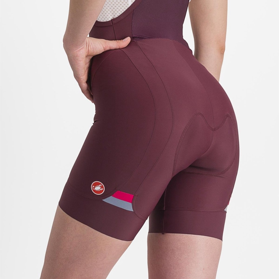 Deep Burgundy / Red Rawlings PRIMA Women Bib Shorts | 0368XHRMF