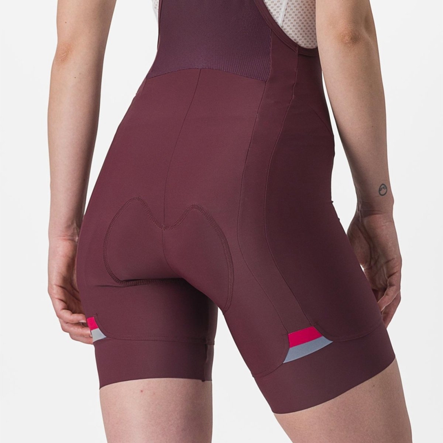 Deep Burgundy / Red Rawlings PRIMA Women Bib Shorts | 0368XHRMF