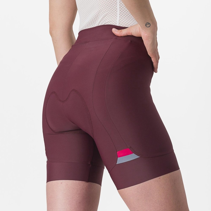 Deep Burgundy / Red Rawlings PRIMA Women Shorts | 0673EXSFD