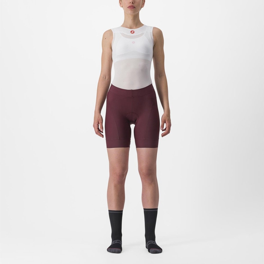 Deep Burgundy / Red Rawlings PRIMA Women Shorts | 0673EXSFD