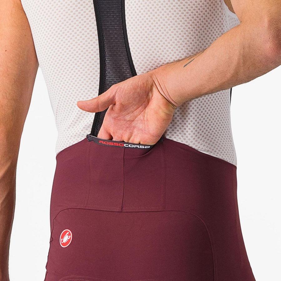 Deep Burgundy / White Rawlings FREE AERO RC CLASSIC Men Bib Shorts | 9431VJZAL