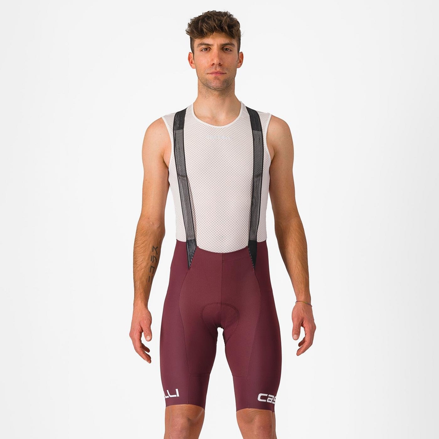 Deep Burgundy / White Rawlings FREE AERO RC CLASSIC Men Bib Shorts | 9431VJZAL