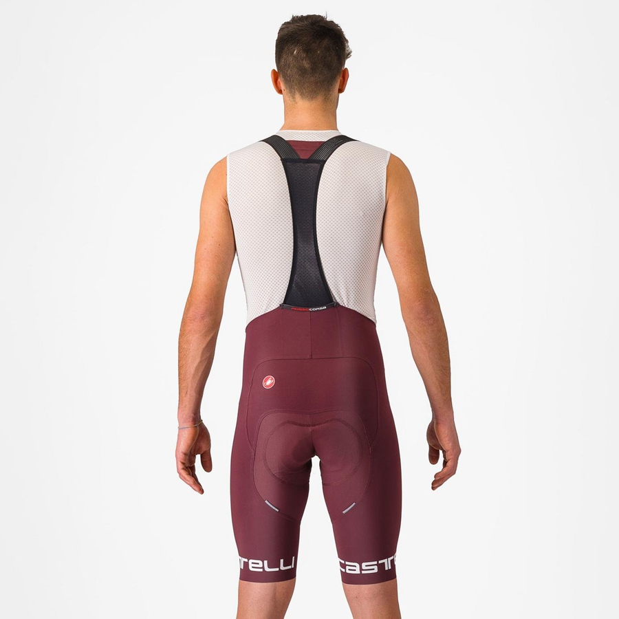 Deep Burgundy / White Rawlings FREE AERO RC CLASSIC Men Bib Shorts | 9431VJZAL