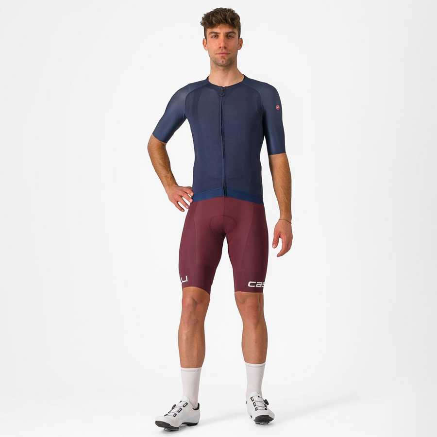 Deep Burgundy / White Rawlings FREE AERO RC CLASSIC Men Bib Shorts | 9431VJZAL