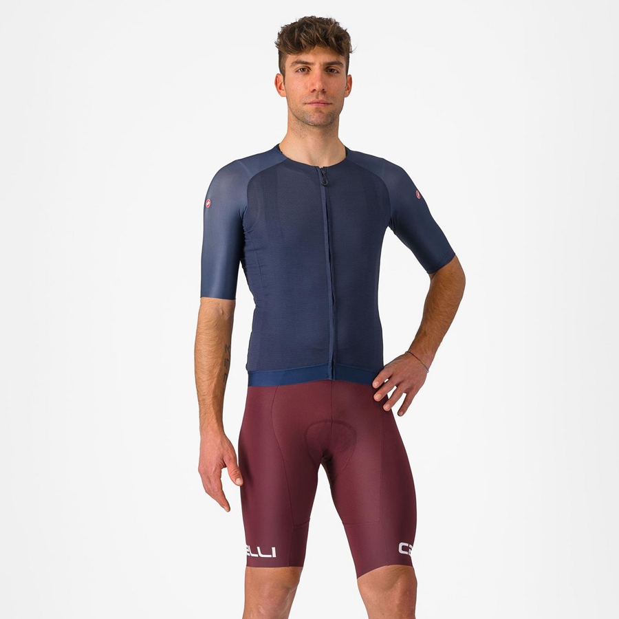 Deep Burgundy / White Rawlings FREE AERO RC CLASSIC Men Bib Shorts | 9431VJZAL