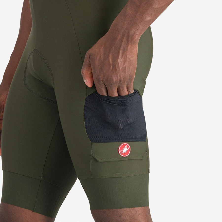 Deep Green Rawlings UNLIMITED CARGO Men Bib Shorts | 1529JLNHG