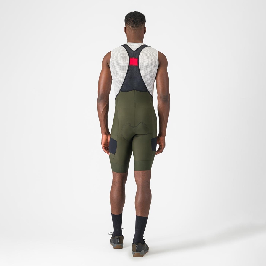 Deep Green Rawlings UNLIMITED CARGO Men Bib Shorts | 1529JLNHG