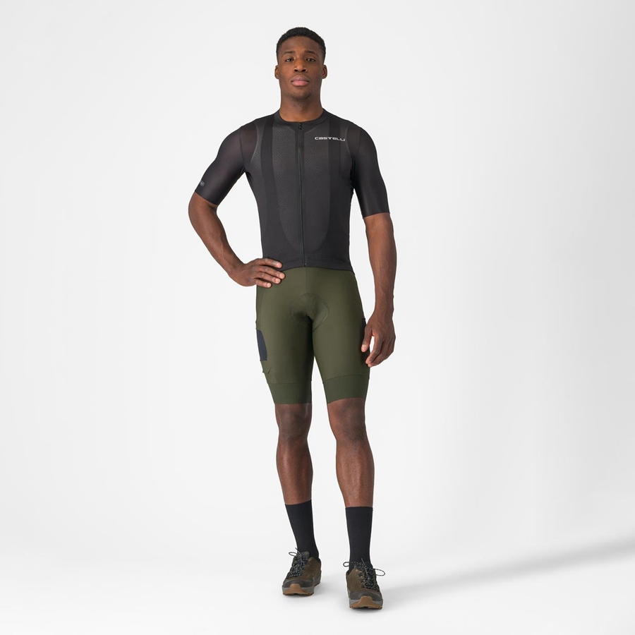 Deep Green Rawlings UNLIMITED CARGO Men Bib Shorts | 1529JLNHG