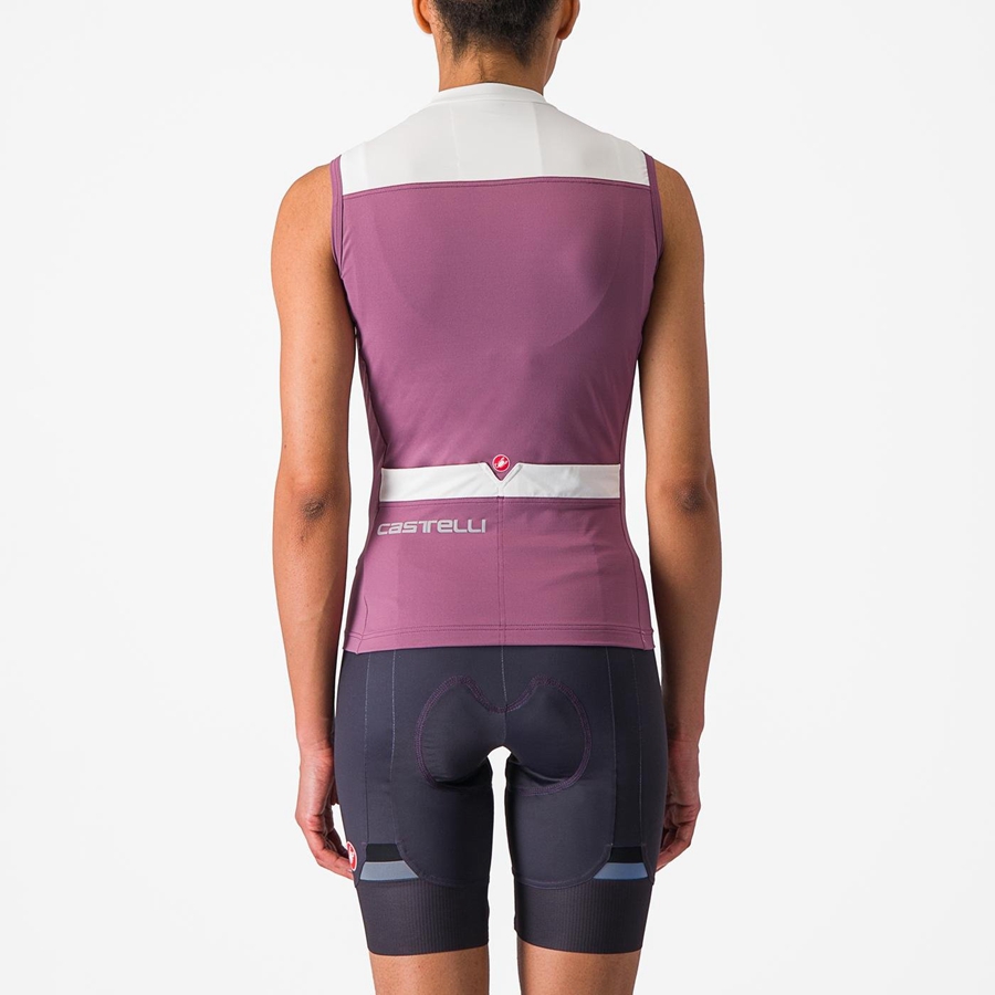 Deep Purple / White Rawlings SOLARIS SLEEVELESS Women Jersey | 1354PDVNH