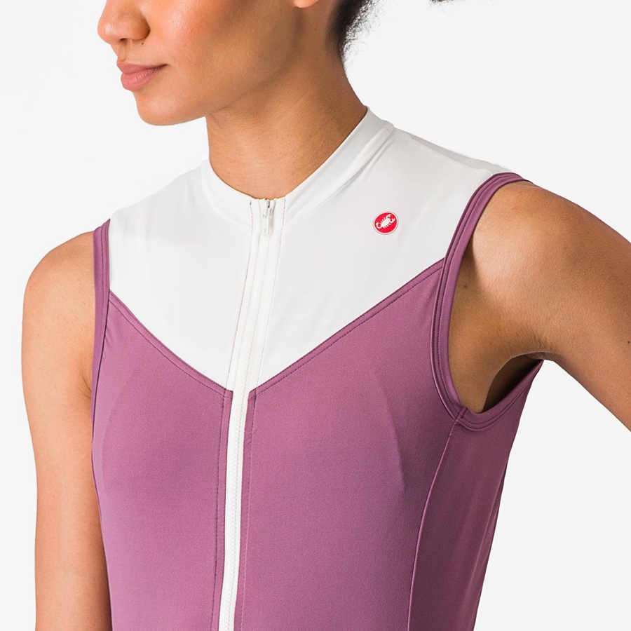 Deep Purple / White Rawlings SOLARIS SLEEVELESS Women Jersey | 1354PDVNH