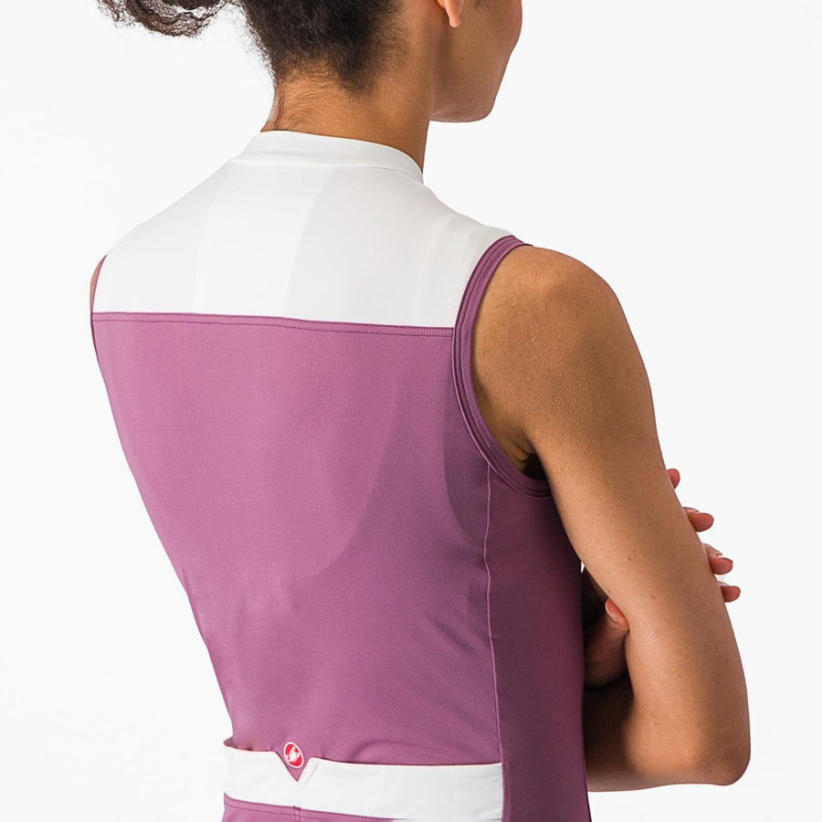 Deep Purple / White Rawlings SOLARIS SLEEVELESS Women Jersey | 1354PDVNH