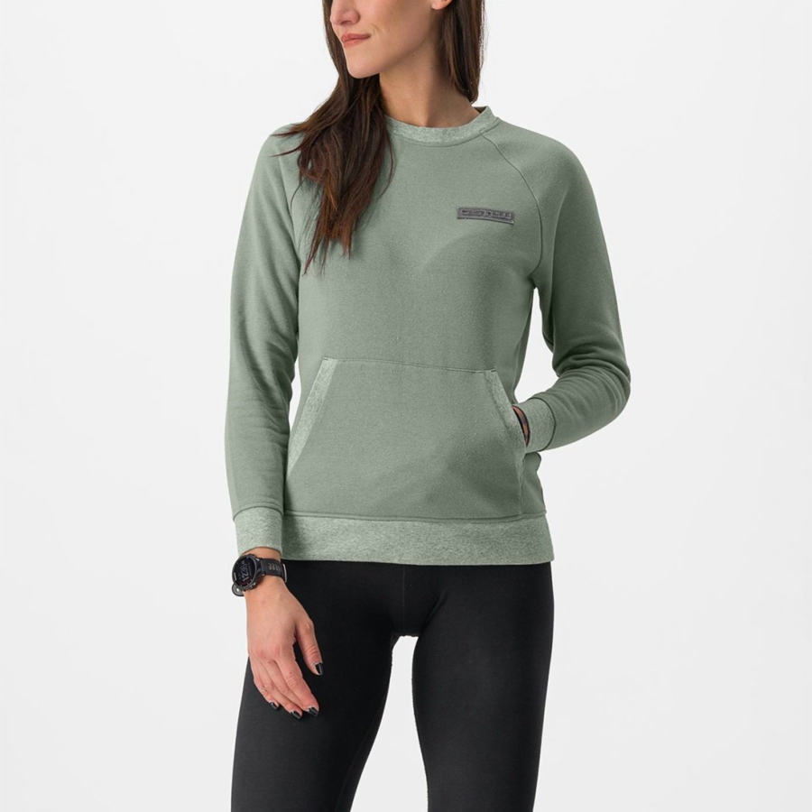 Green Rawlings LOGO W SWEATSHIRT Women Casual | 4861HXFNP