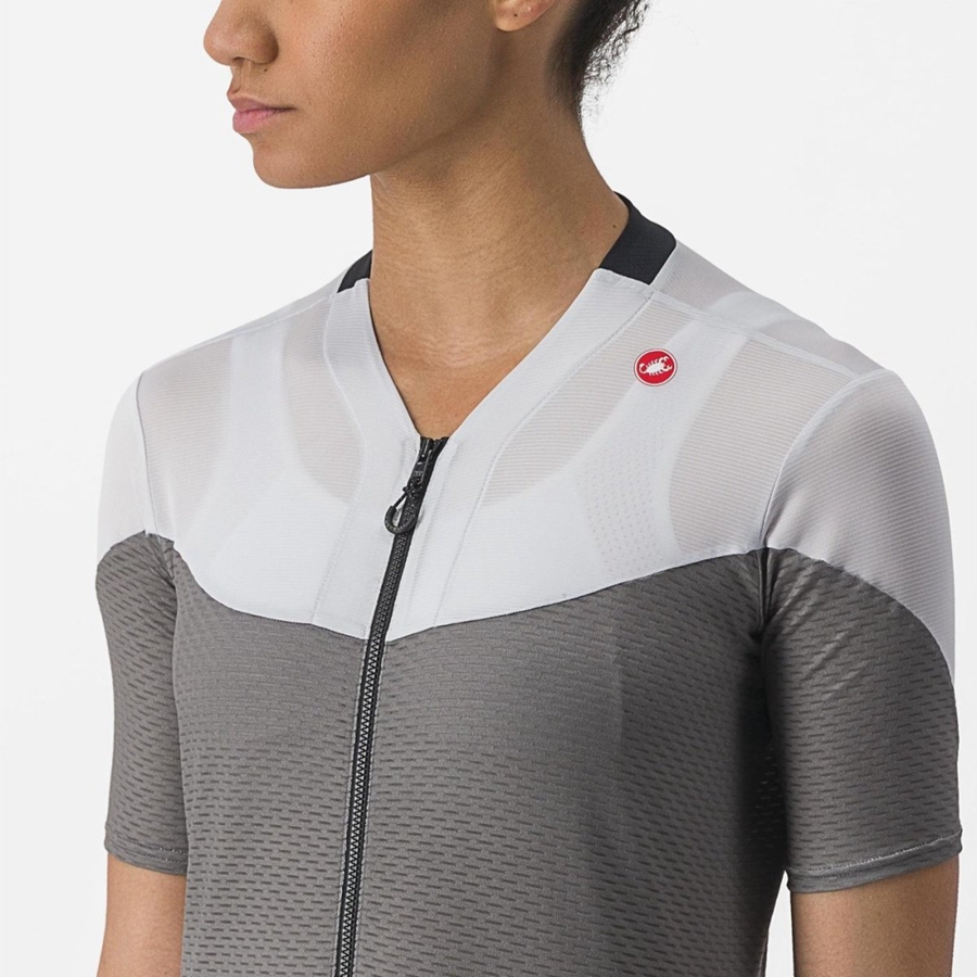 Grey / Silver Grey Rawlings GRADIENT COLOR BLOCK Women Jersey | 5621FVWSN