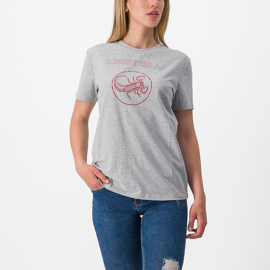 Khaki Grey Rawlings PEDALARE TEE Women Casual | 0324CYKGM