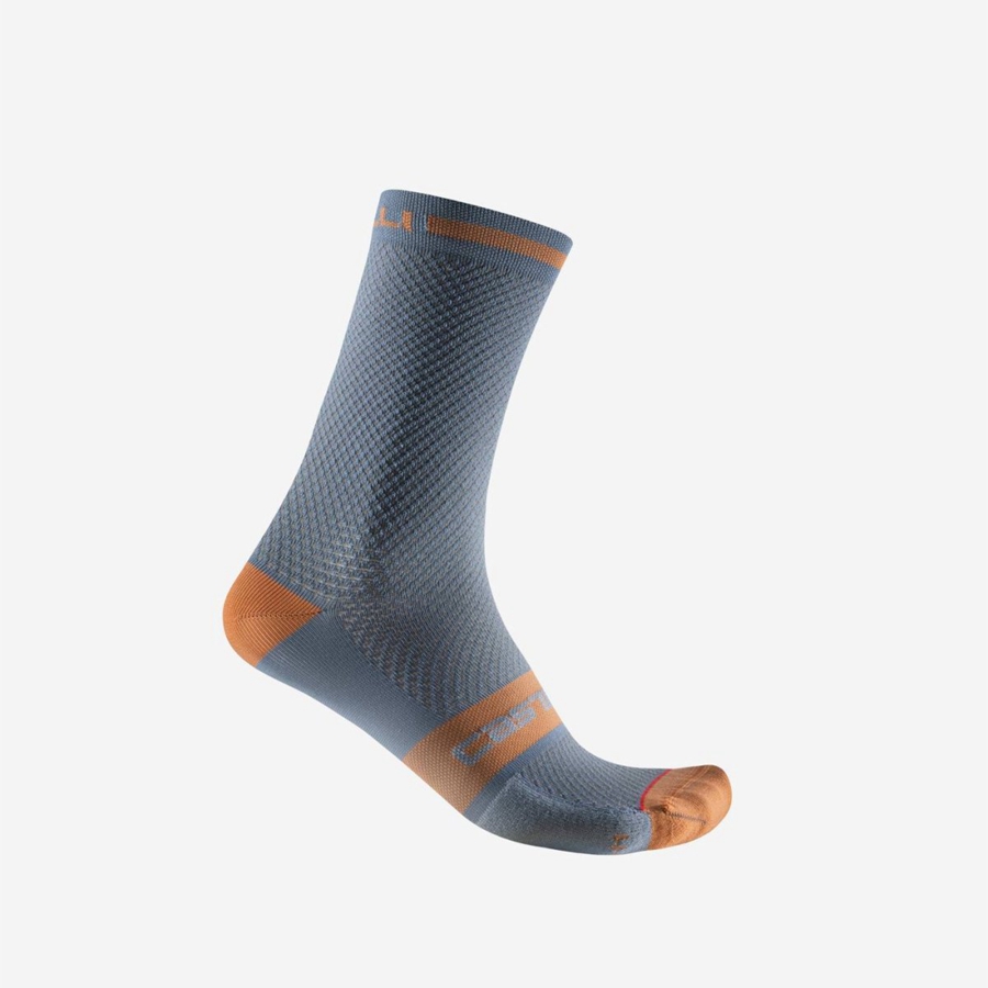 Light Grey Blue / Brown Rawlings SUPERLEGGERA T 18 Men Socks | 5362VJGDM