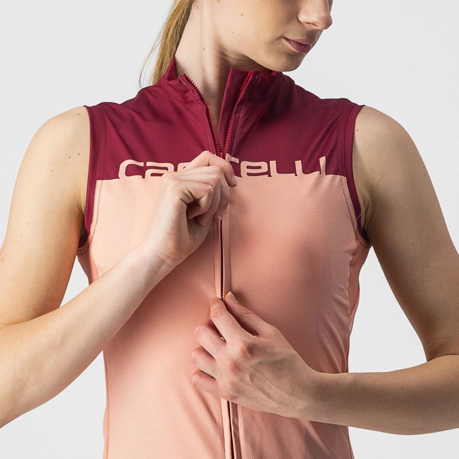 Pink / Burgundy Rawlings VELOCISSIMA SLEEVELESS Women Jersey | 9284MXLQW