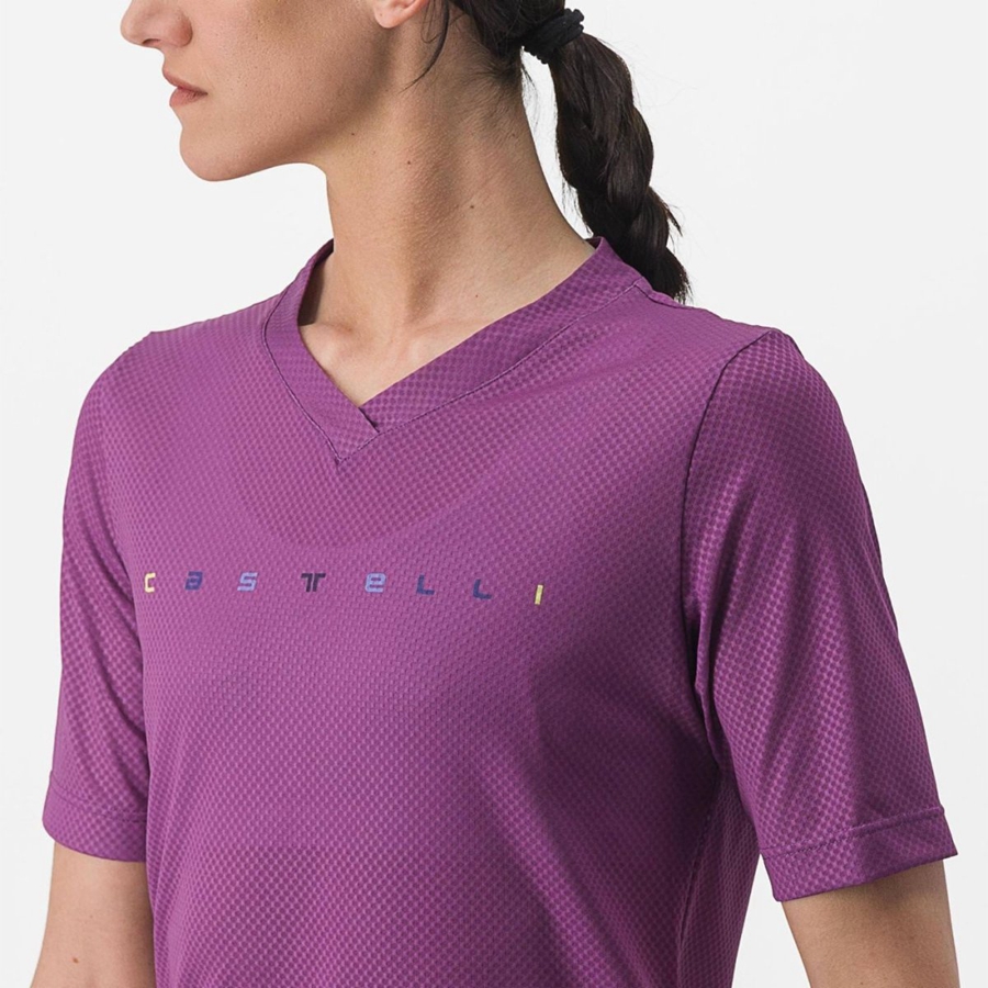 Purple Rawlings TRAIL TECH 2 W TEE Women Jersey | 1024ZLDQM