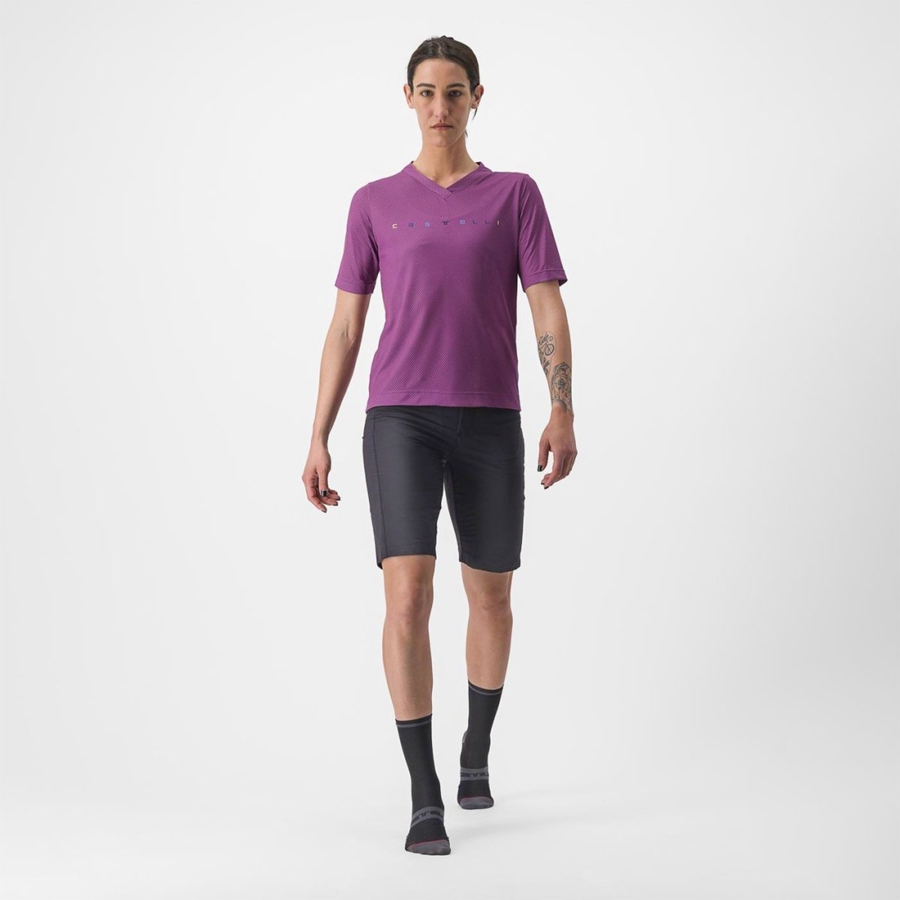 Purple Rawlings TRAIL TECH 2 W TEE Women Jersey | 1024ZLDQM