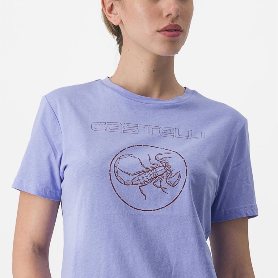 Purple White Rawlings PEDALARE TEE Women Casual | 7059MLIVX