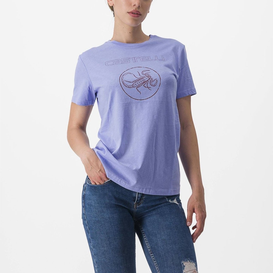 Purple White Rawlings PEDALARE TEE Women Casual | 7059MLIVX