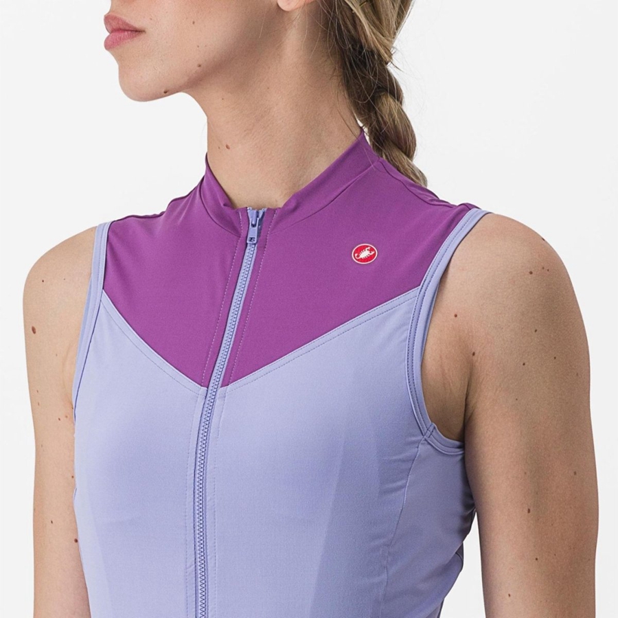 Purple White Rawlings SOLARIS SLEEVELESS Women Jersey | 0629DBNSM