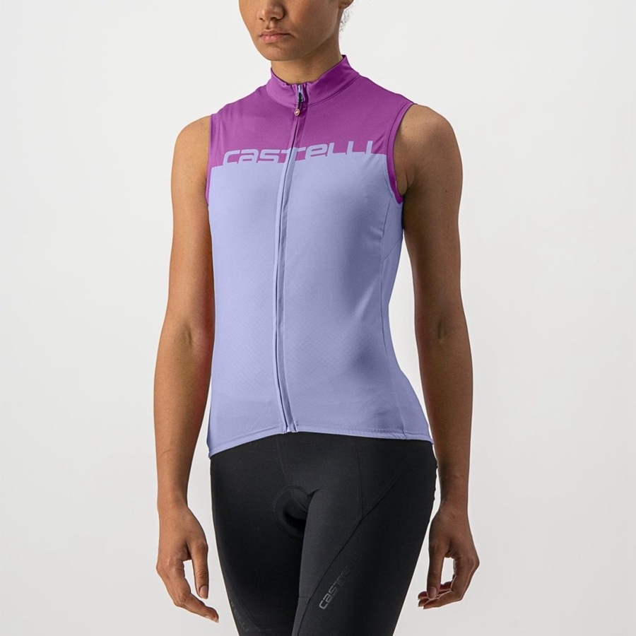 Purple White Rawlings VELOCISSIMA SLEEVELESS Women Jersey | 8725MPNDK