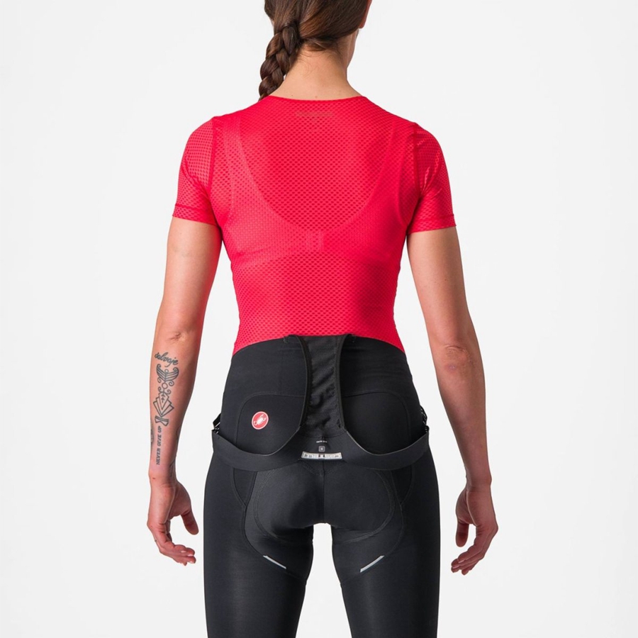 Red Rawlings PRO MESH W SHORT SLEEVE Women Base Layer | 8096ZPVGQ