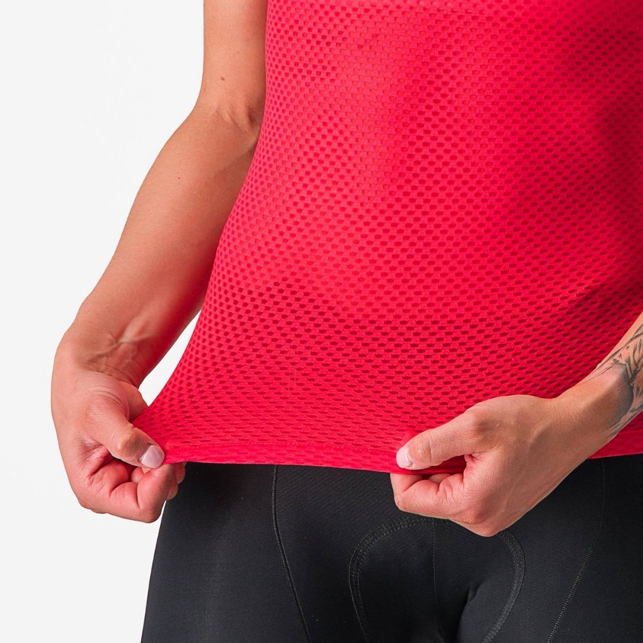 Red Rawlings PRO MESH W SHORT SLEEVE Women Base Layer | 8096ZPVGQ