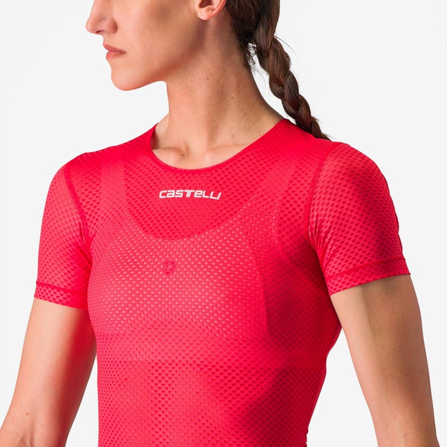 Red Rawlings PRO MESH W SHORT SLEEVE Women Base Layer | 8096ZPVGQ