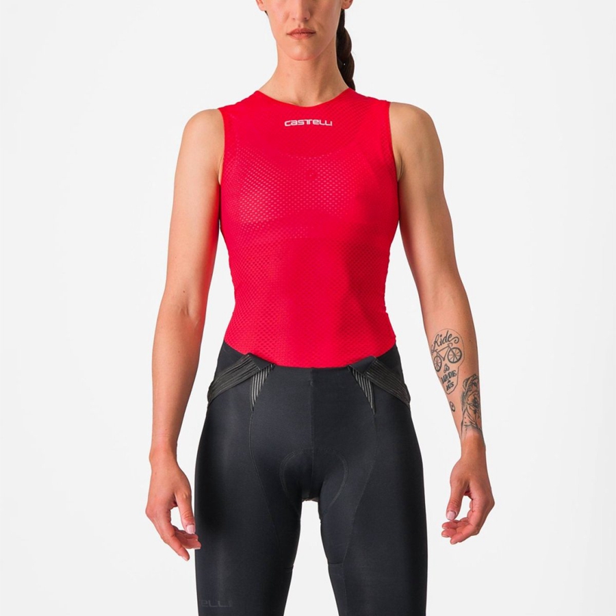 Red Rawlings PRO MESH W SLEEVELESS Women Base Layer | 6520PATIJ