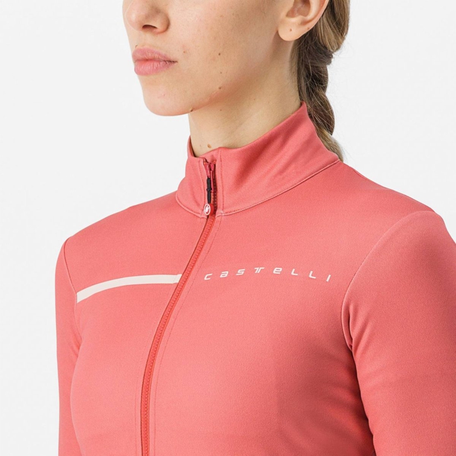 Red / Cream Pink Rawlings SINERGIA 2 FZ Women Jersey | 8795IEXNO