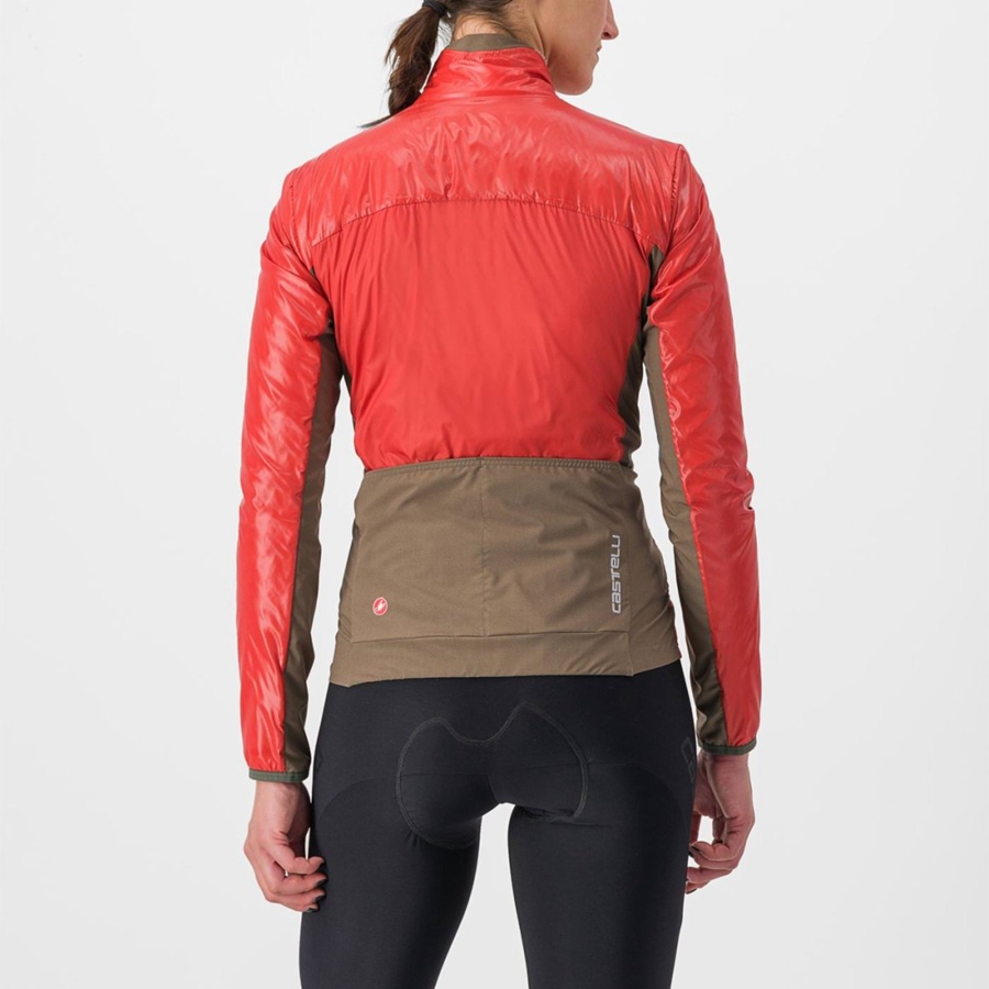 Red / Silver Grey Rawlings UNLIMITED 2 W PUFFY Women Jackets | 6871AHPVO