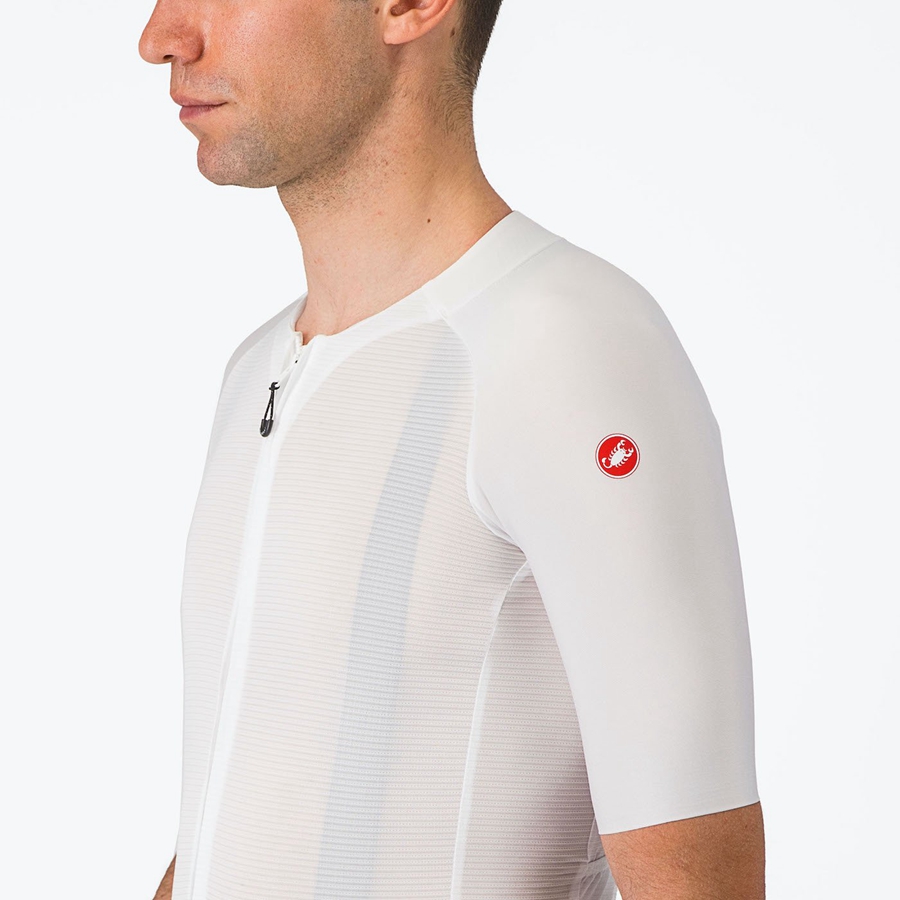 White Rawlings AERO RACE 7.0 Men Jersey | 2710BMRVC