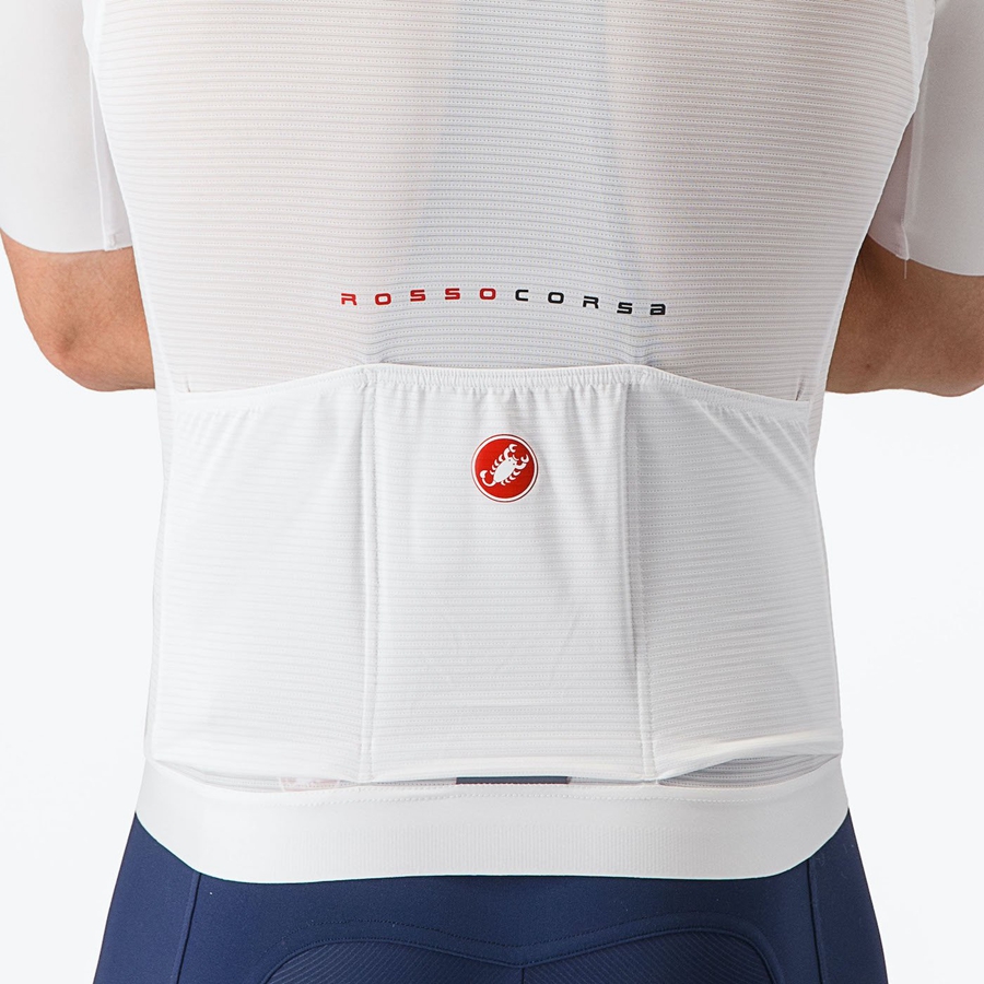 White Rawlings AERO RACE 7.0 Men Jersey | 2710BMRVC