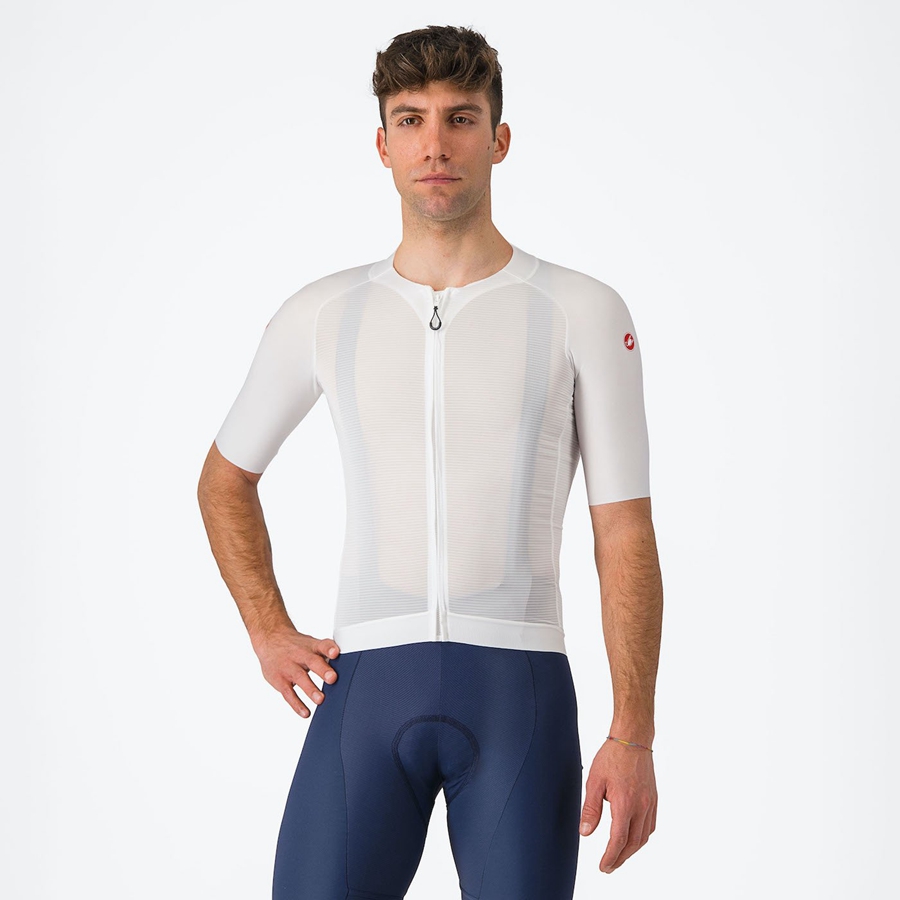 White Rawlings AERO RACE 7.0 Men Jersey | 2710BMRVC