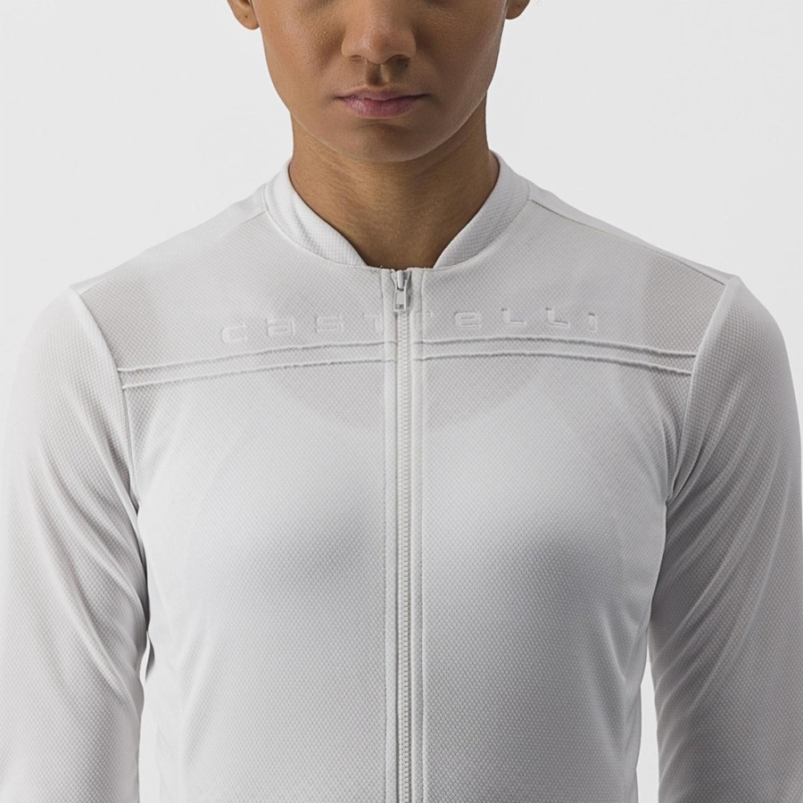 White Rawlings ANIMA 4 LONG SLEEVE Women Jersey | 7421QOADE