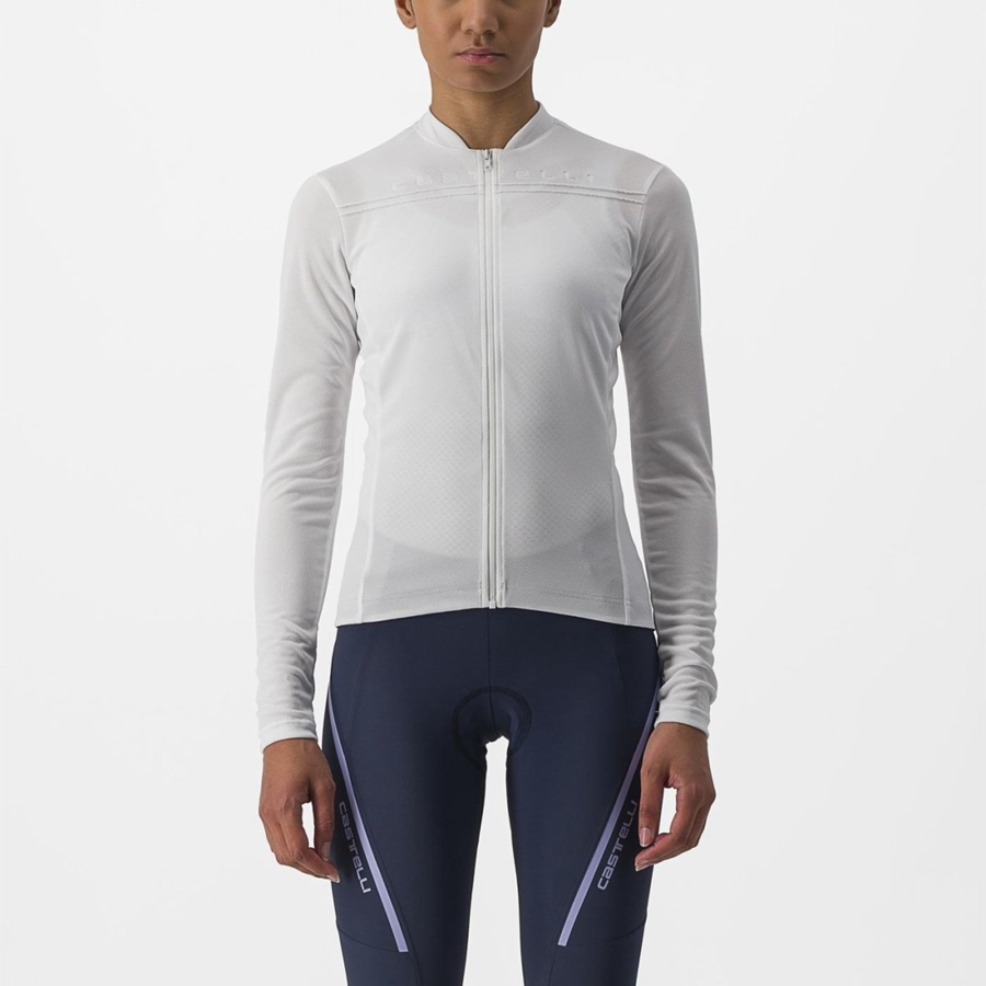 White Rawlings ANIMA 4 LONG SLEEVE Women Jersey | 7421QOADE