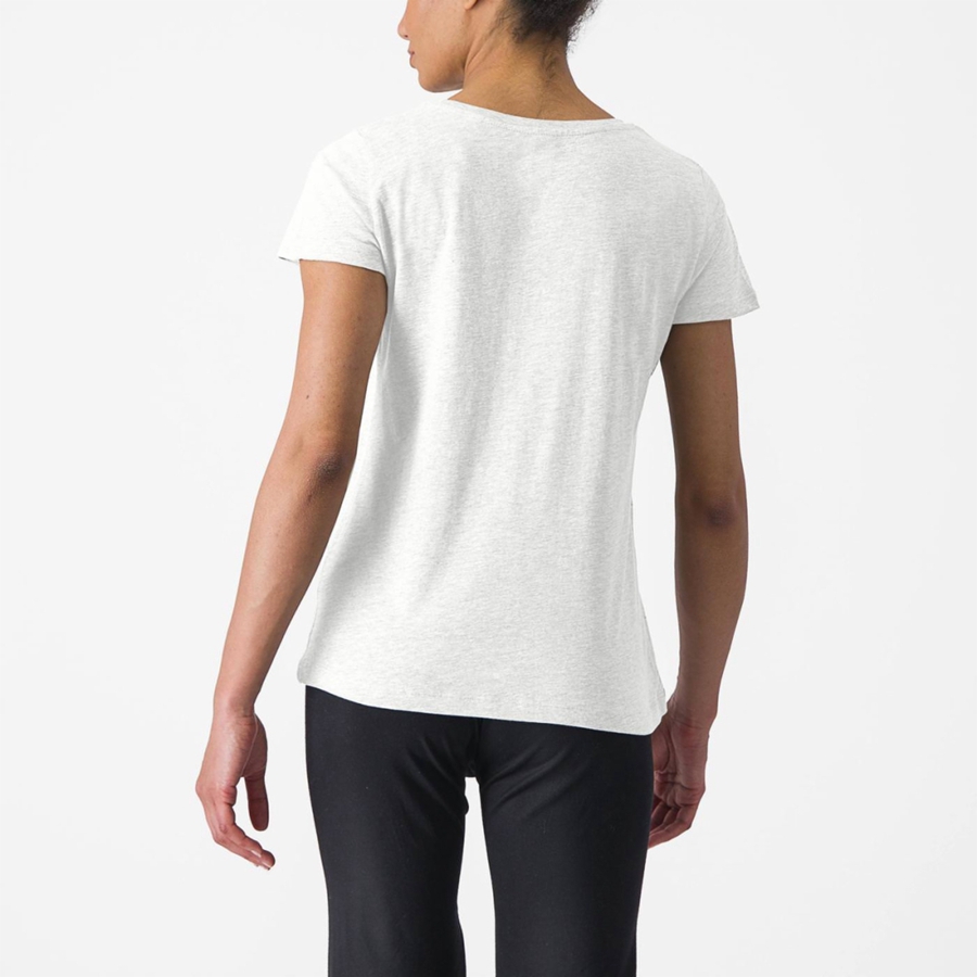 White Rawlings CASTELLI CLASSICO W TEE Women Casual | 0593XUQNY