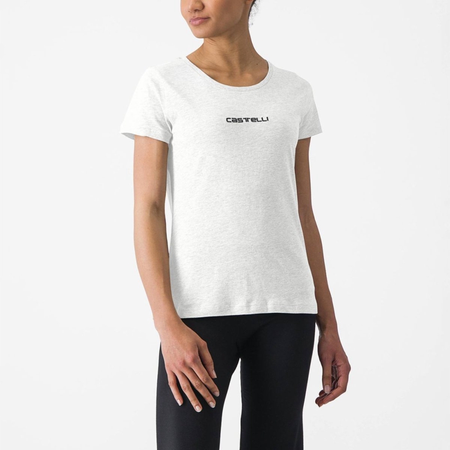 White Rawlings CASTELLI CLASSICO W TEE Women Casual | 0593XUQNY