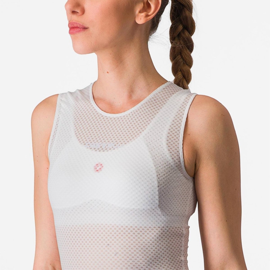 White Rawlings PRO MESH W SLEEVELESS Women Base Layer | 8357MVILA