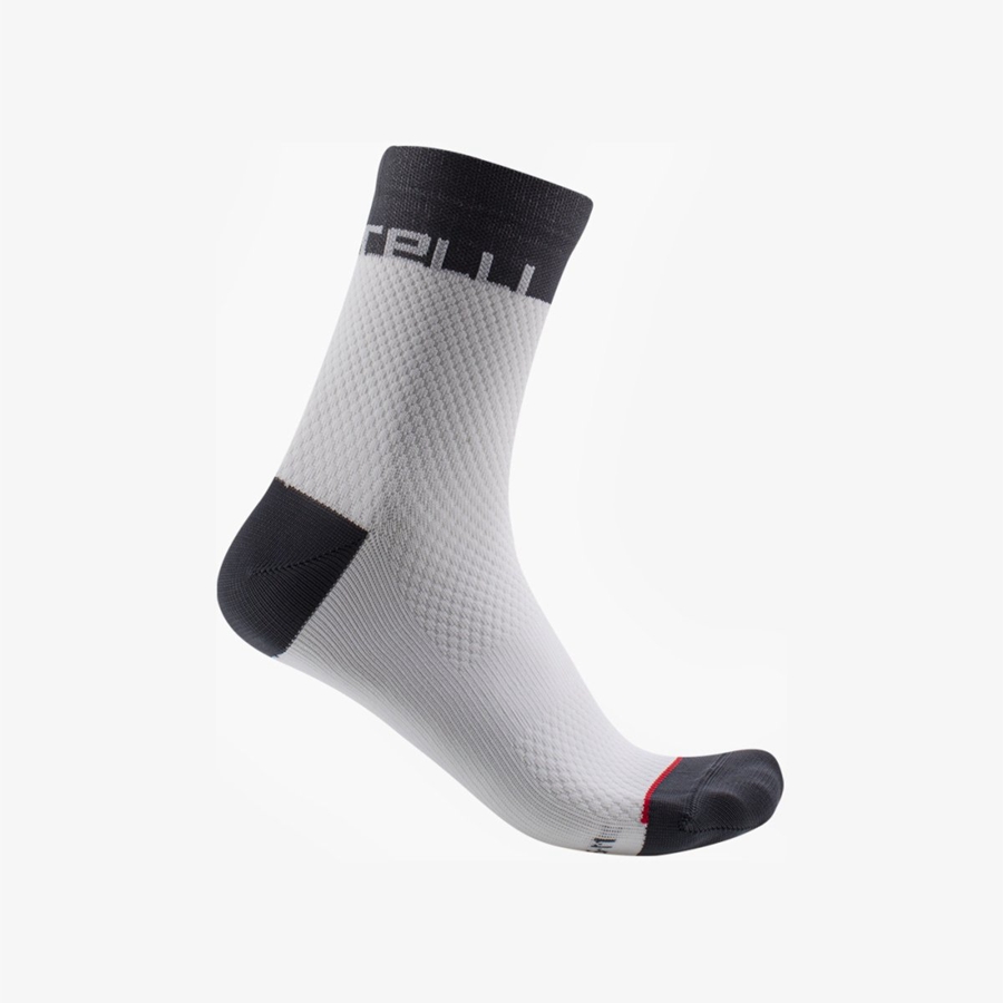 White / Dark Grey Rawlings VELOCISSIMA 12 Women Socks | 9407JLCRE